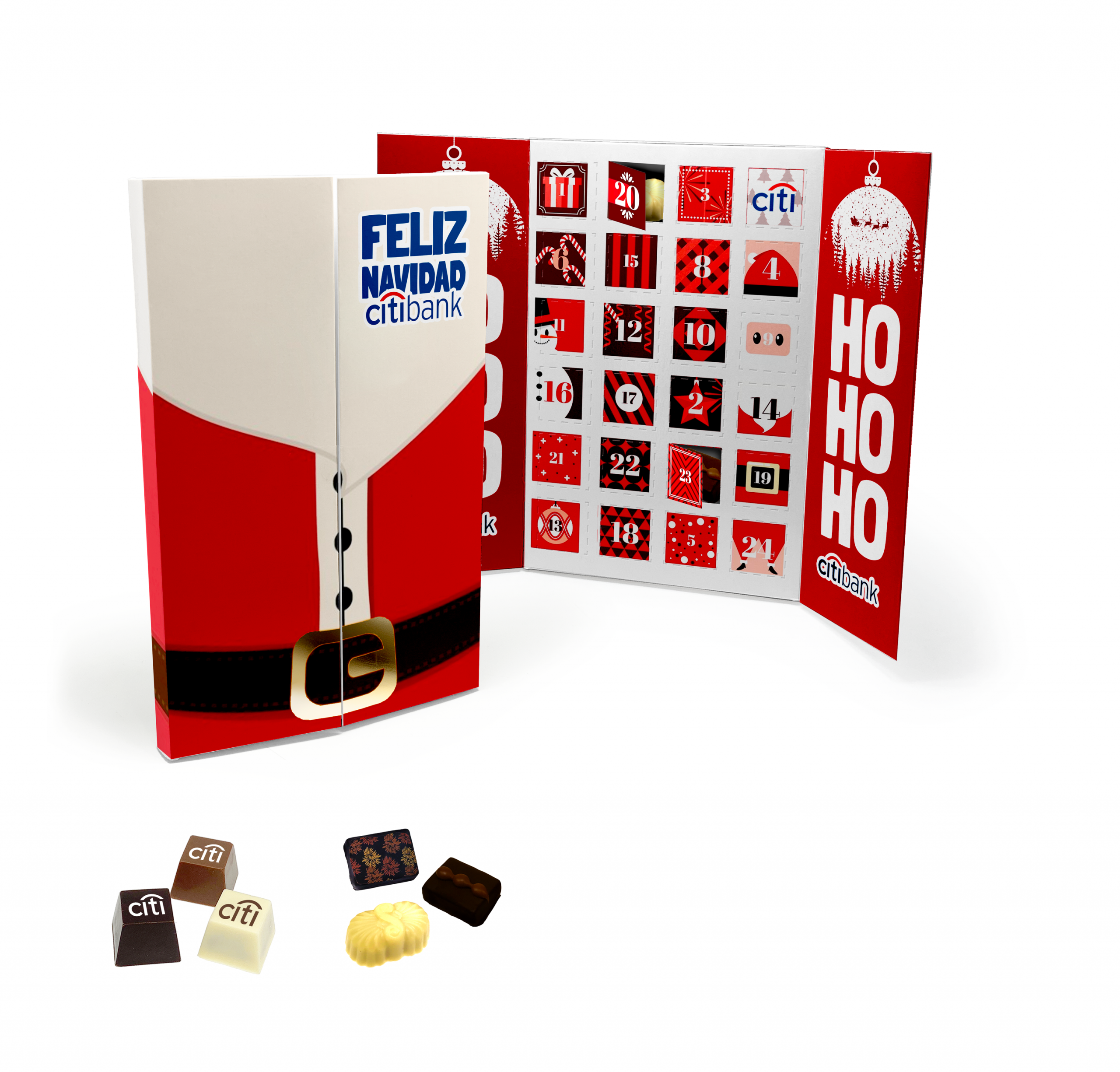 Calendario con bombones artesanos