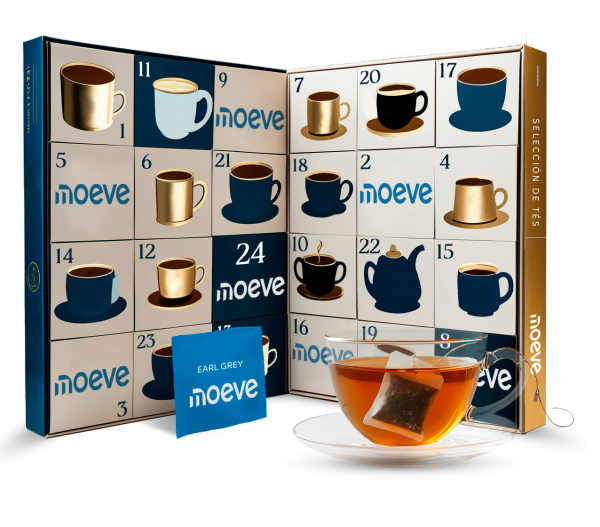 Calendario de Adviento con bolsas de té