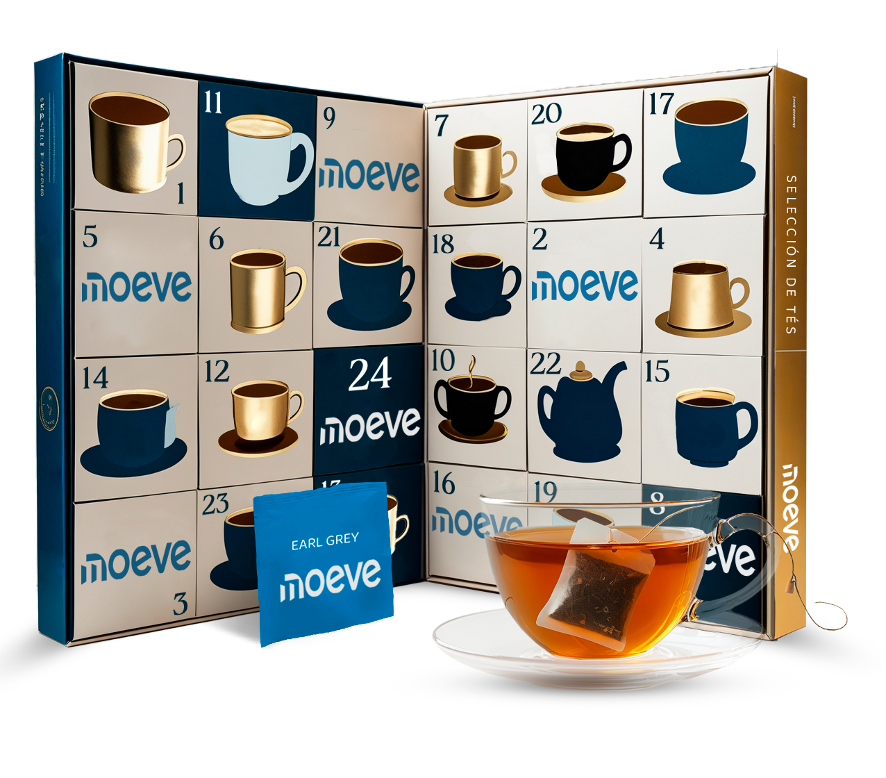 Calendario de Adviento con bolsas de té