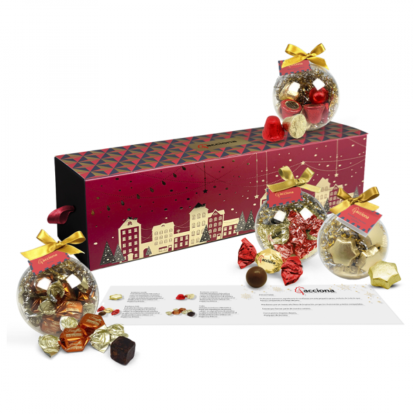 Coffret 4 Boules de Noël au Chocolat
