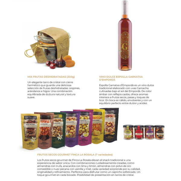 Cofre dúo frutos secos premium, frutas deshidratadas y vino dulce - Imagen 2